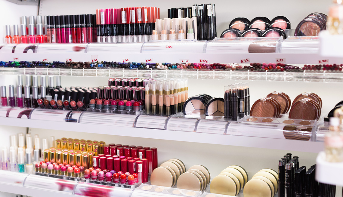 Variety of assortment of modern cosmetics store